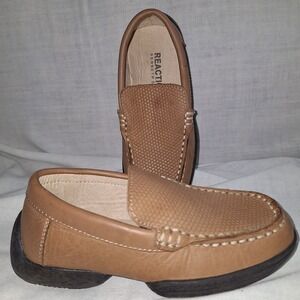 Boy's Shoes 10 1/2m Kenneth Cole Reaction Loafers Raptile-Inspired Leather Tan